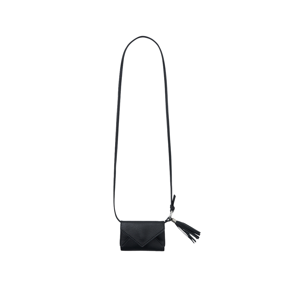 YFX2BG203ABK Yale Tassel Leather Mini Crossbody Bag Black
