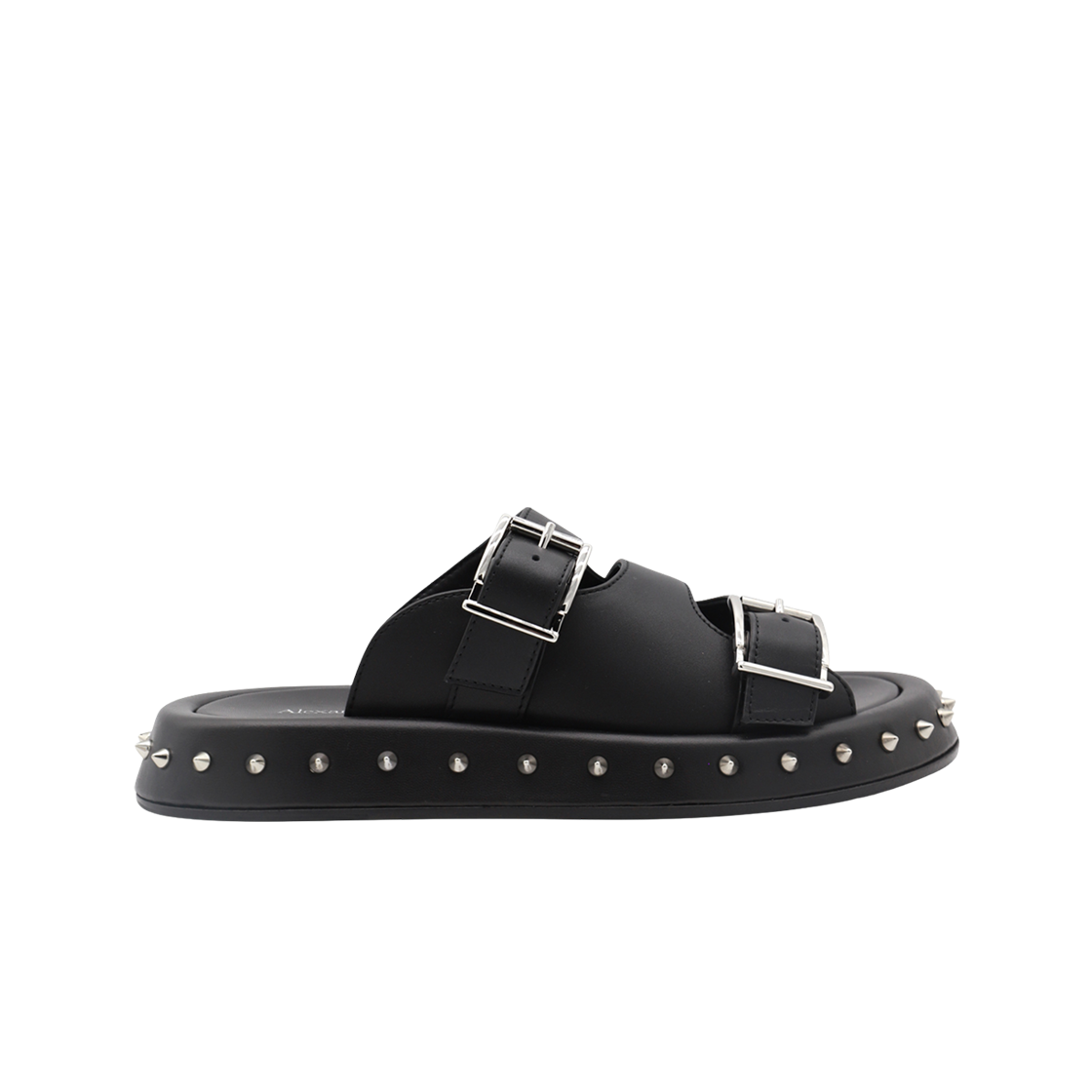 (W) 알렉산더 맥퀸 버클 레더 샌들 블랙((W) Alexander McQueen Buckle Leather Sandal Black) - 1