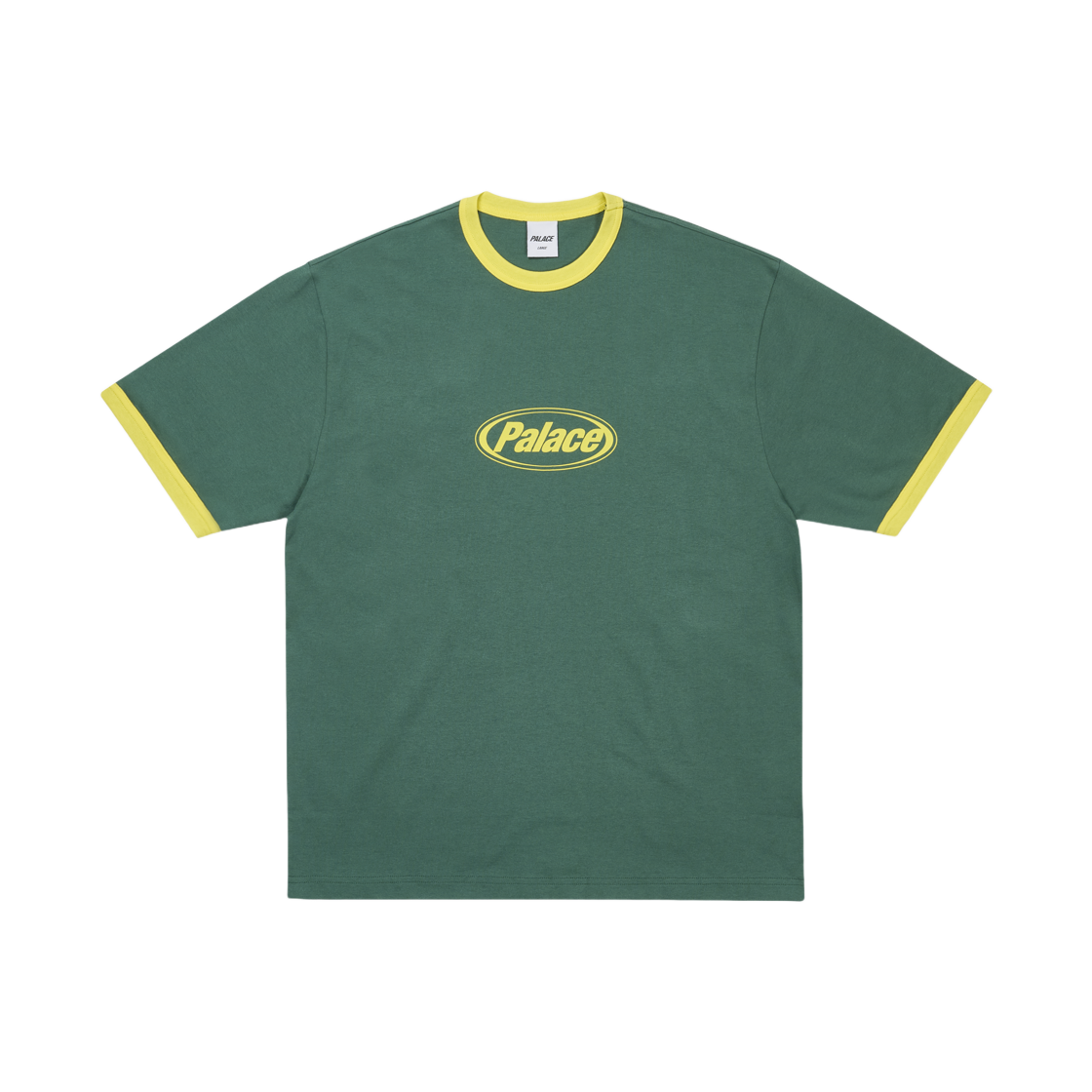 - Palace Elipse Ringer T-Shirt Racey Green - 25FW