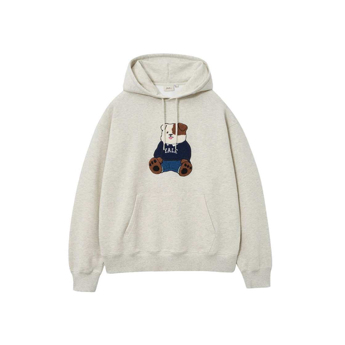 예일 소프트 불독 아플리케 후드_오트밀(Yale Soft Bulldog Applique Hood Oatmeal)