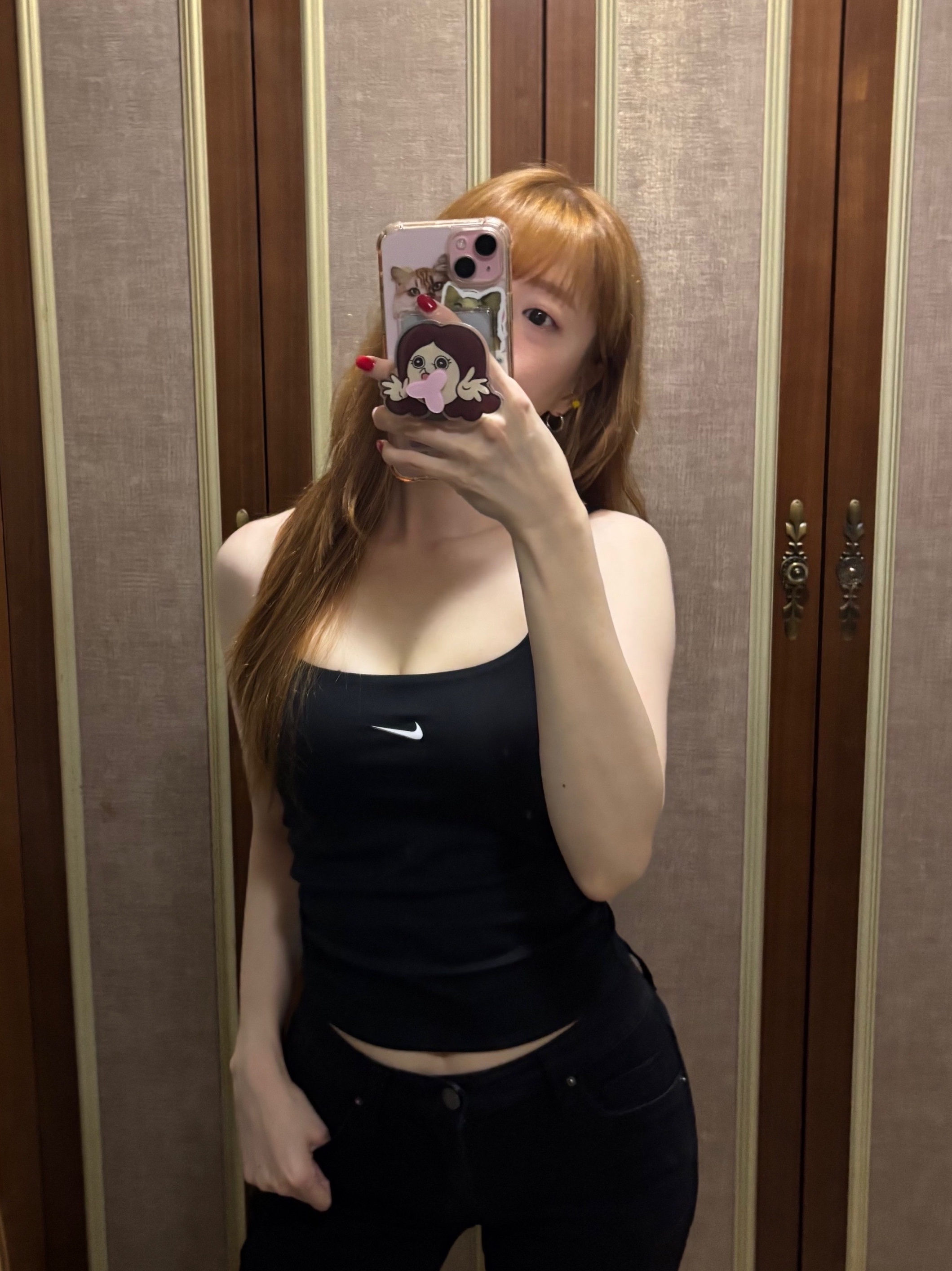 (W) Nike Sportswear Chill Knit Tight Cami Tank Top Black Sail - Asia 착용 스타일 - 3