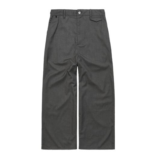 PL5OPT9801A4 Polyteru Pin Striped Trousers Gray