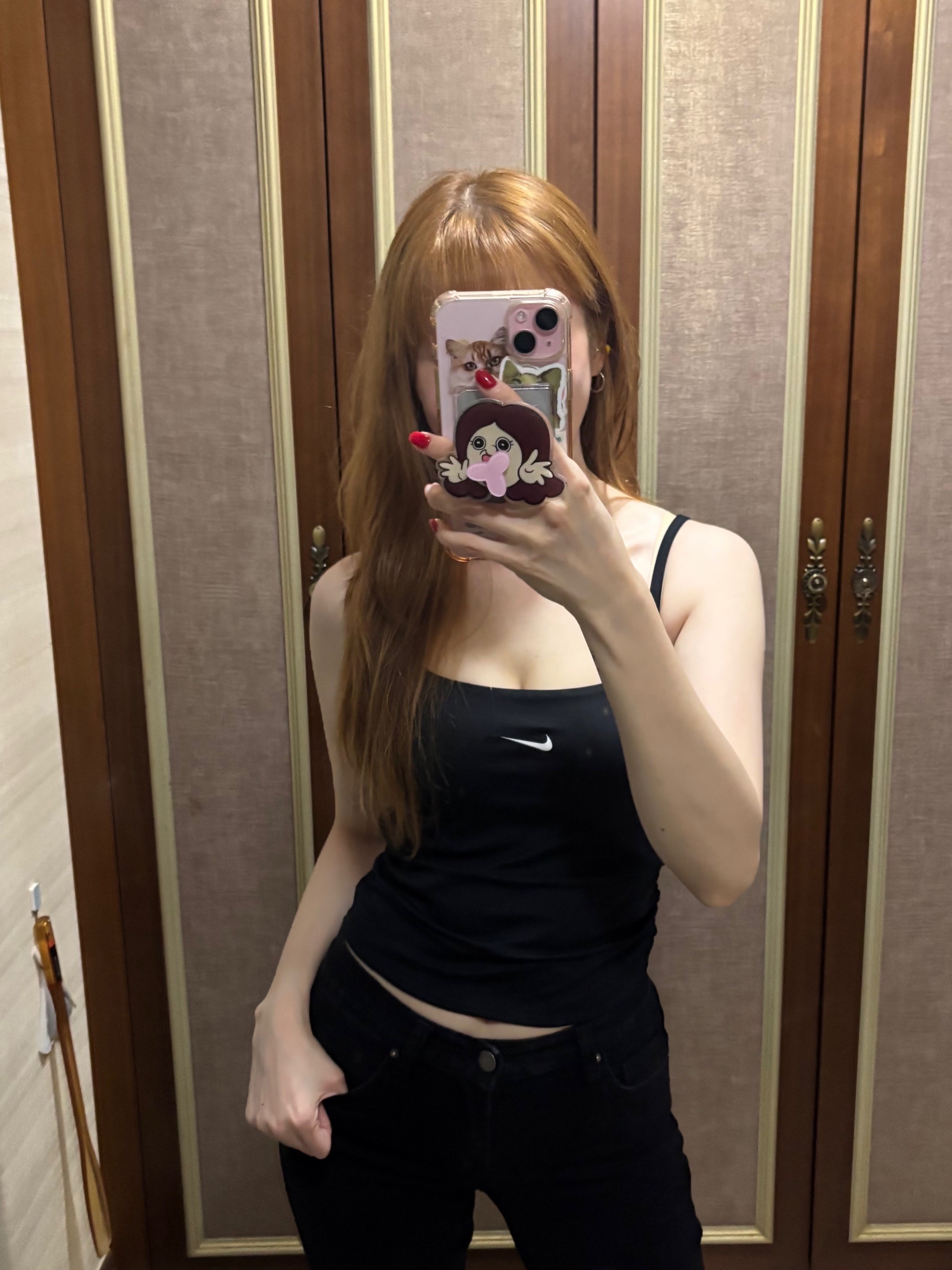 (W) Nike Sportswear Chill Knit Tight Cami Tank Top Black Sail - Asia 착용 스타일 - 4