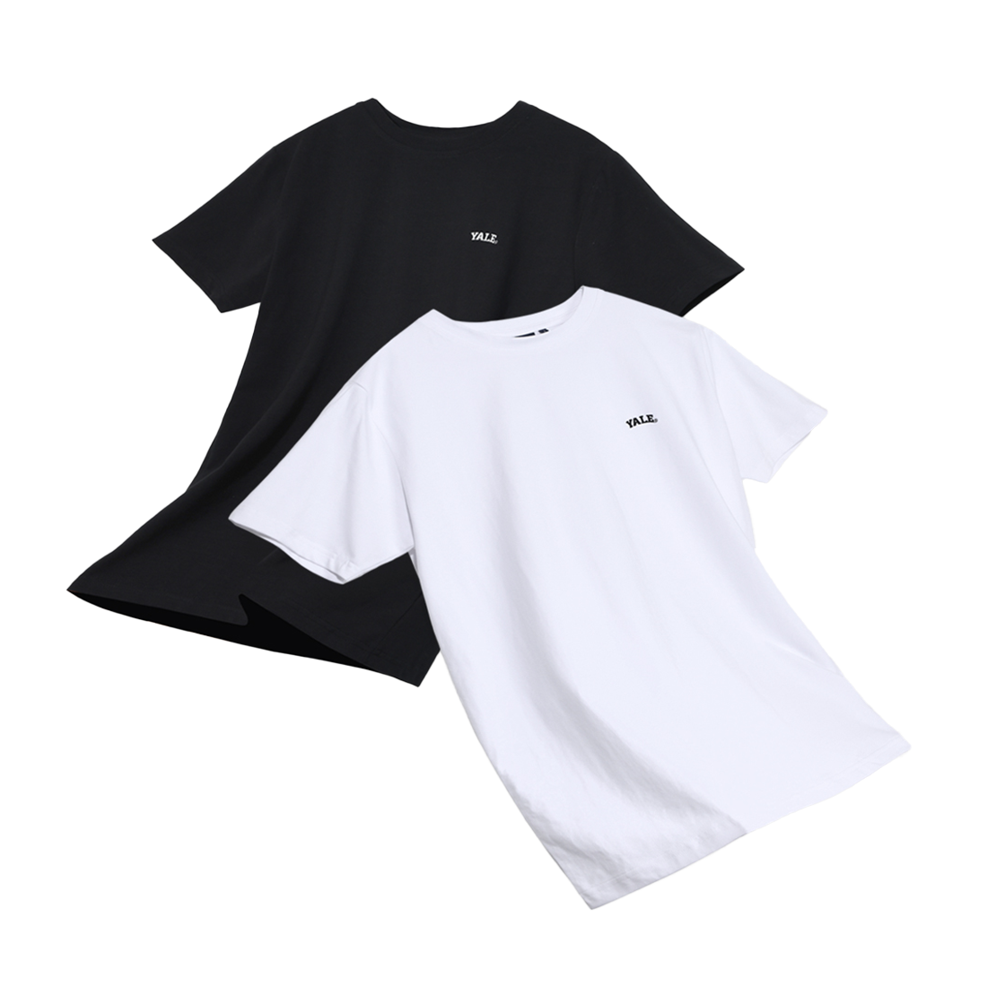 예일 2PACK 맨즈 머슬핏 반팔티셔츠 화이트/블랙(Yale 2PACK Men's Muscle Fit T-Shirt White/Black)