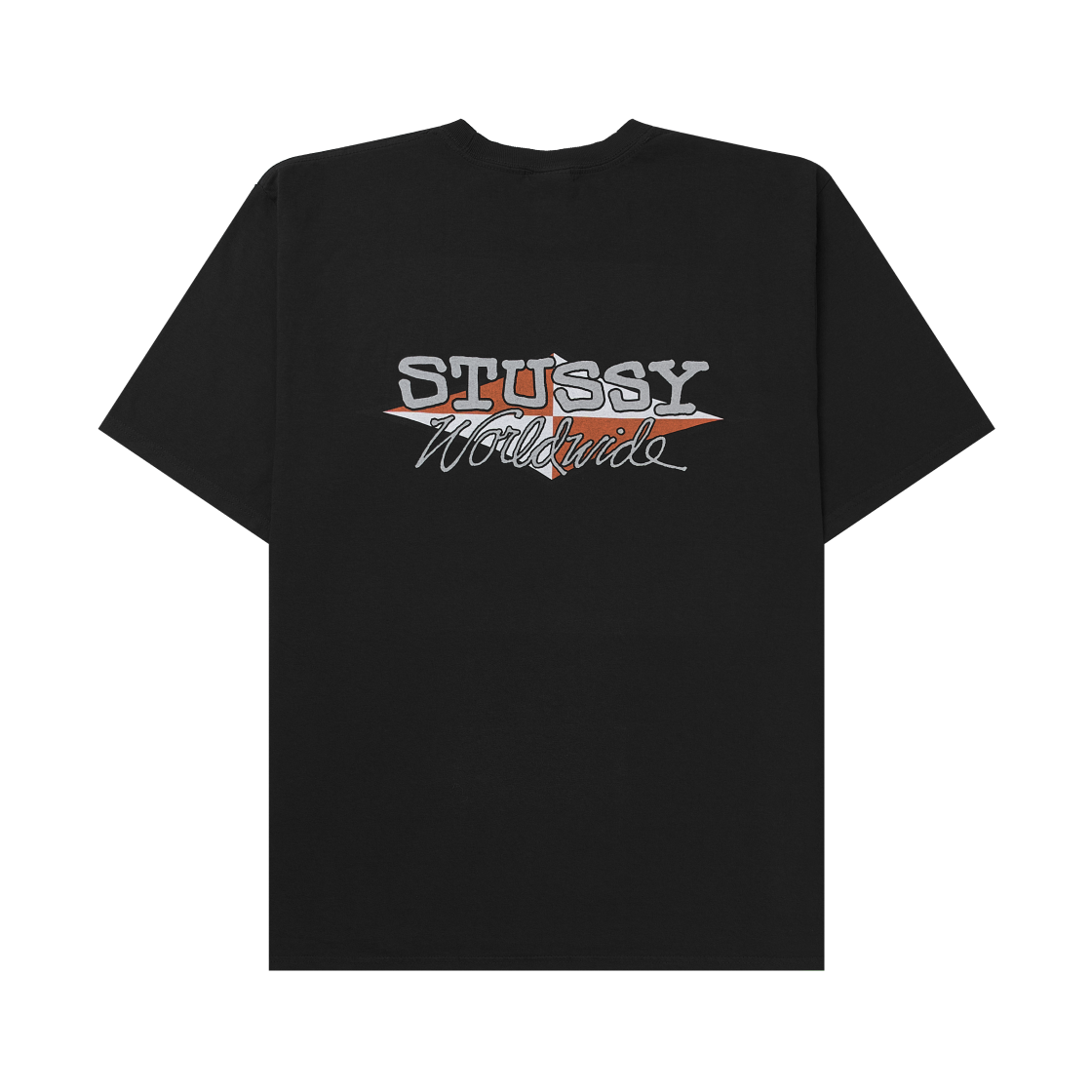 스투시 월드와이드 다이아몬드 티셔츠 피그먼트 다이드 블랙