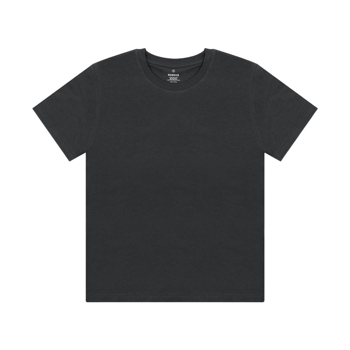 (W) 누스누스 베이직 라운드 넥 티셔츠 차콜 그레이((W) Nusnus Basic Round Neck T-Shirt Charcoal Gray)