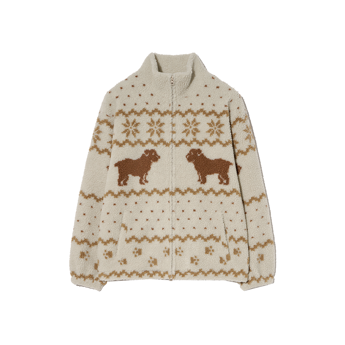 YEW1FJ302AIV Yale Jacquard Boa Fleece Jacket Ivory