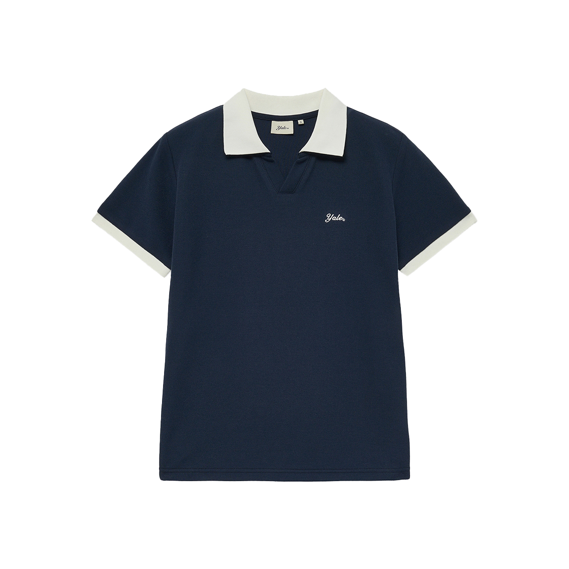 예일 슬릿넥 드라이 피케 티셔츠_네이비(Yale Slit Neck Dry Pique T-Shirt Navy)