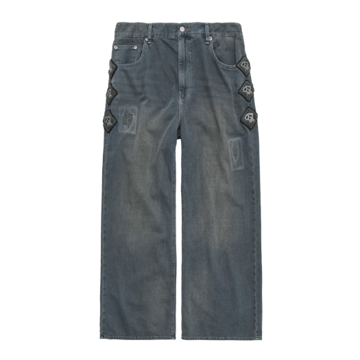 HK5LDN1200AO Polyteru HANK Narrow Gosima Denim Pants Blue Gray