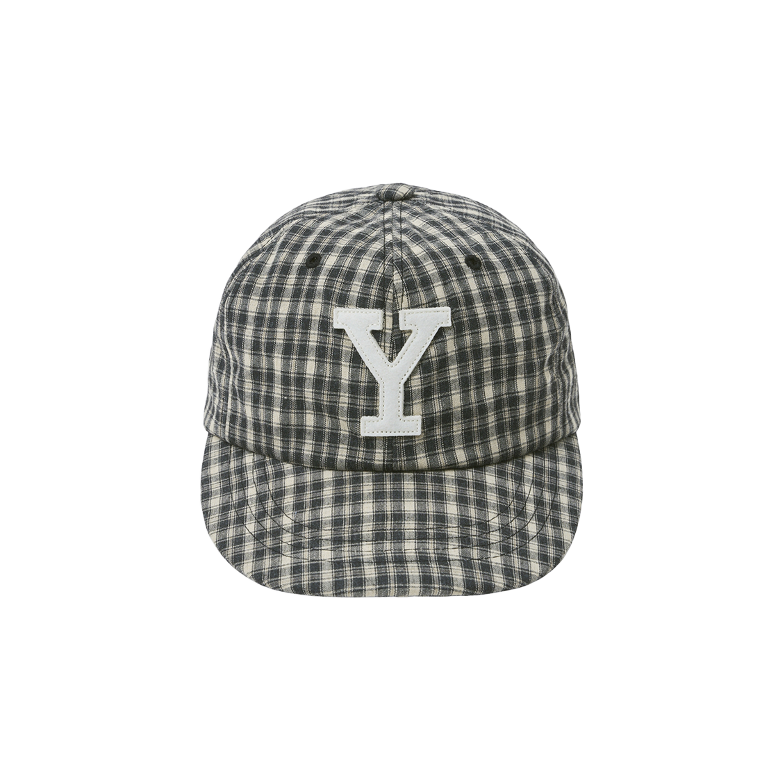 YFX2CA303ABK Yale Y Logo Check Ball Cap Black