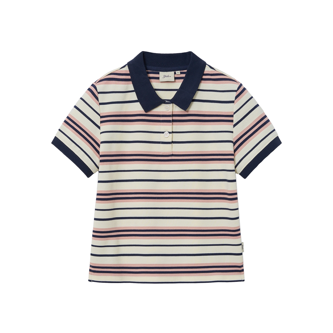 예일 우먼즈 멀티 스트라이프 폴로 셔츠_크림(Yale Women's Multi Stripe Polo Shirt Cream)