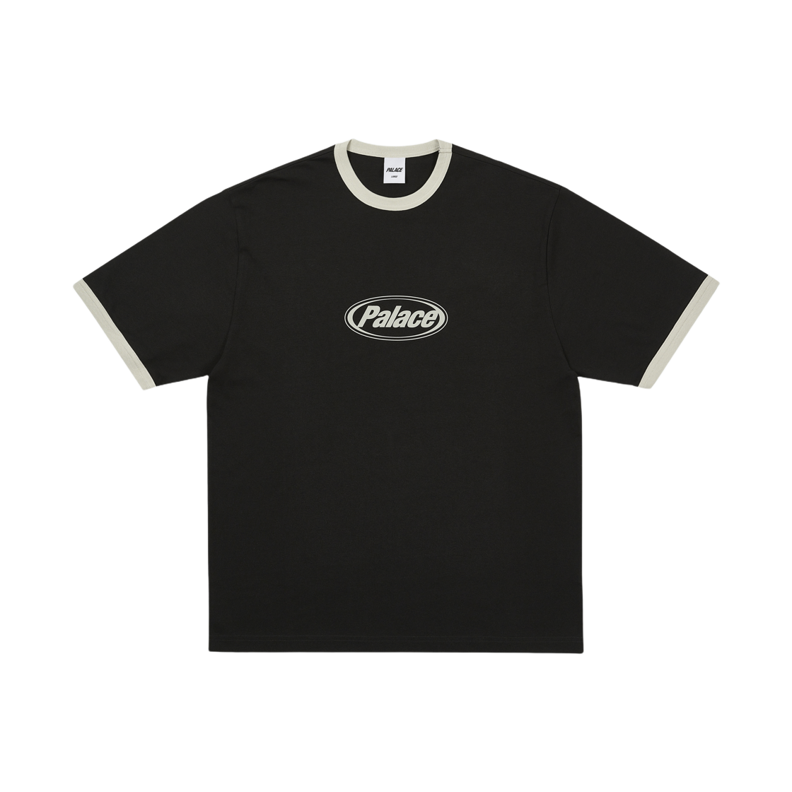 - Palace Elipse Ringer T-Shirt Black - 25FW