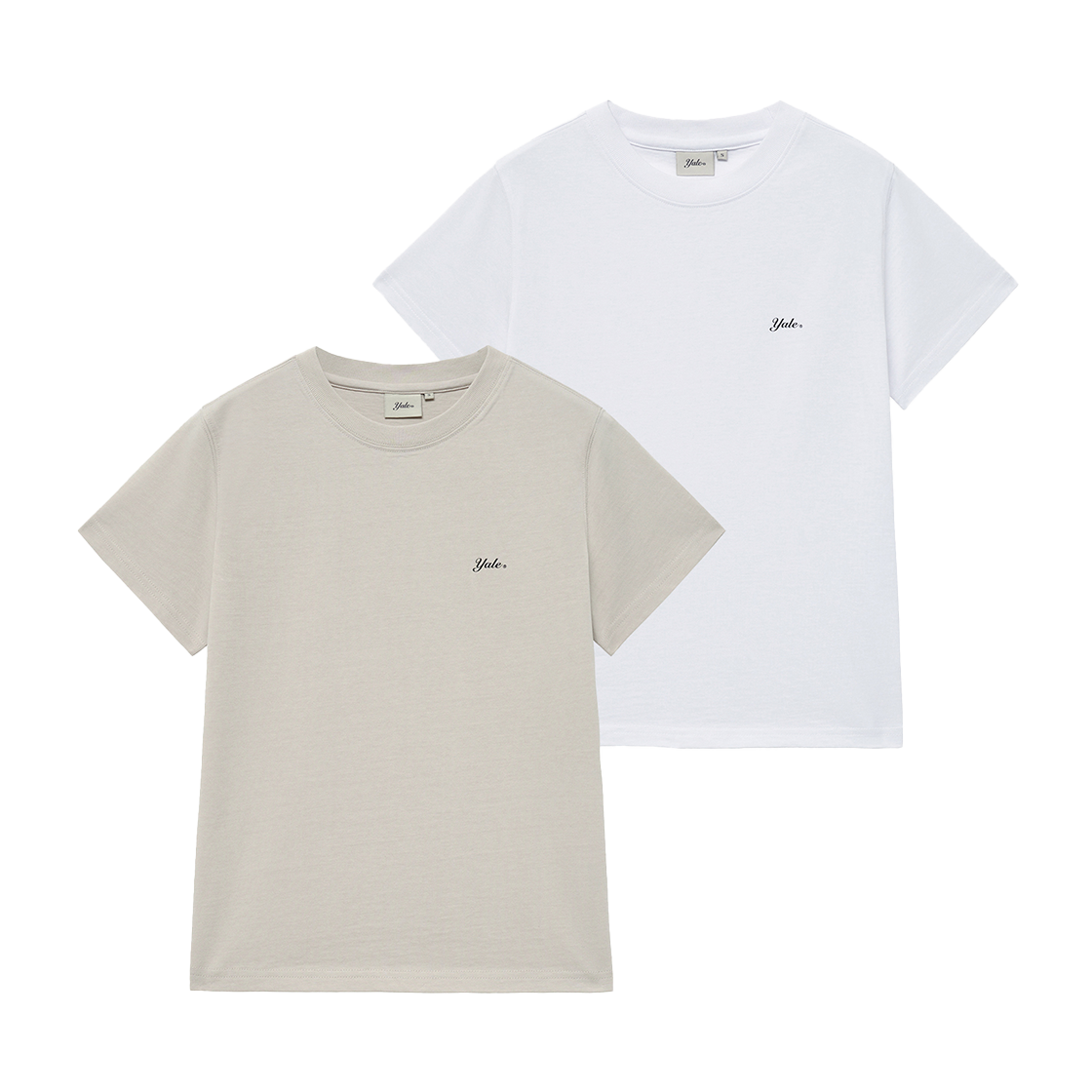 YFM9SS201AWG Yale [2PACK] Women's Snell Logo Short Sleeve White/Warm Grey