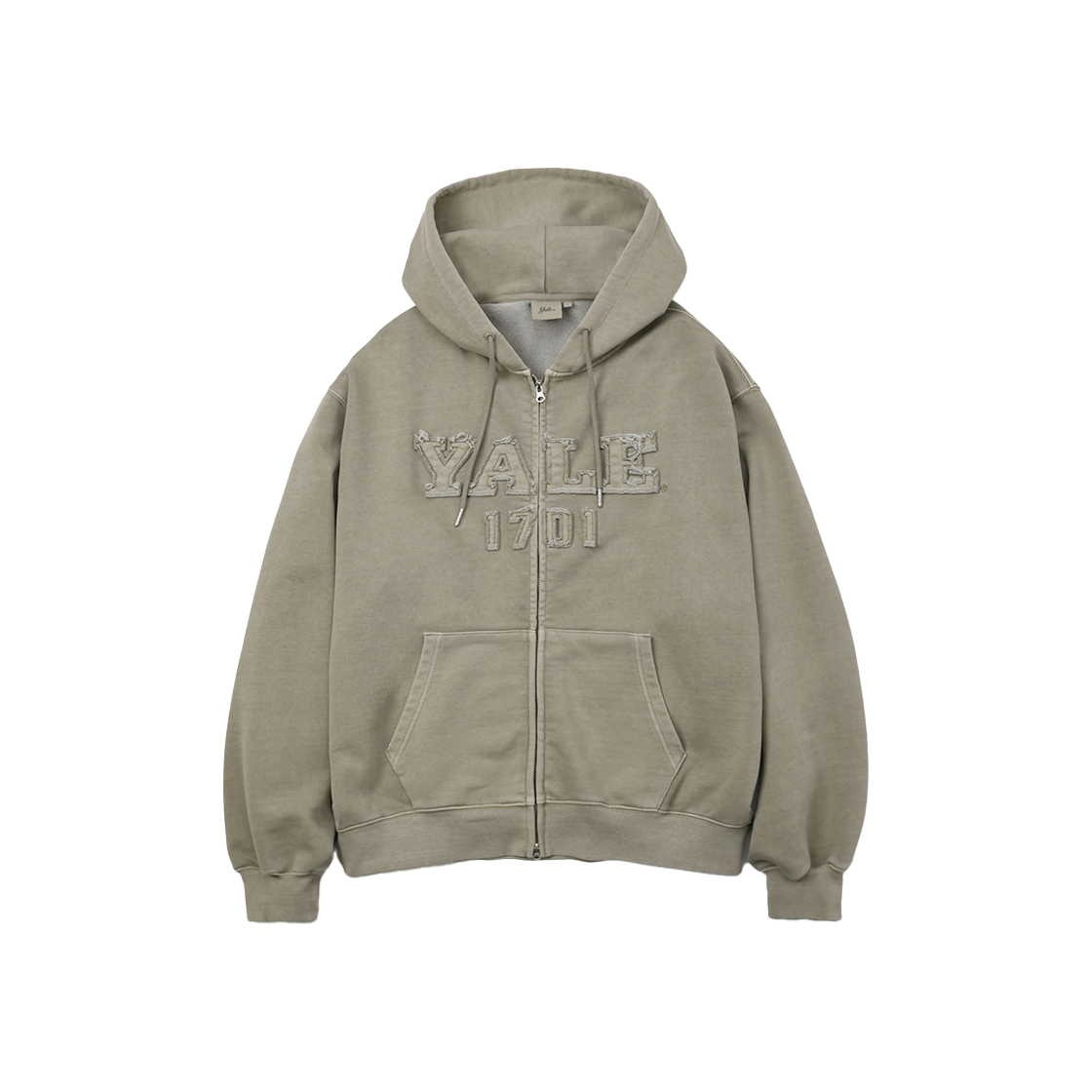 예일 피그먼트 아플리케 후드집업_베이지(Yale Pigment Applique Hooded Zip-Up Beige) - 1