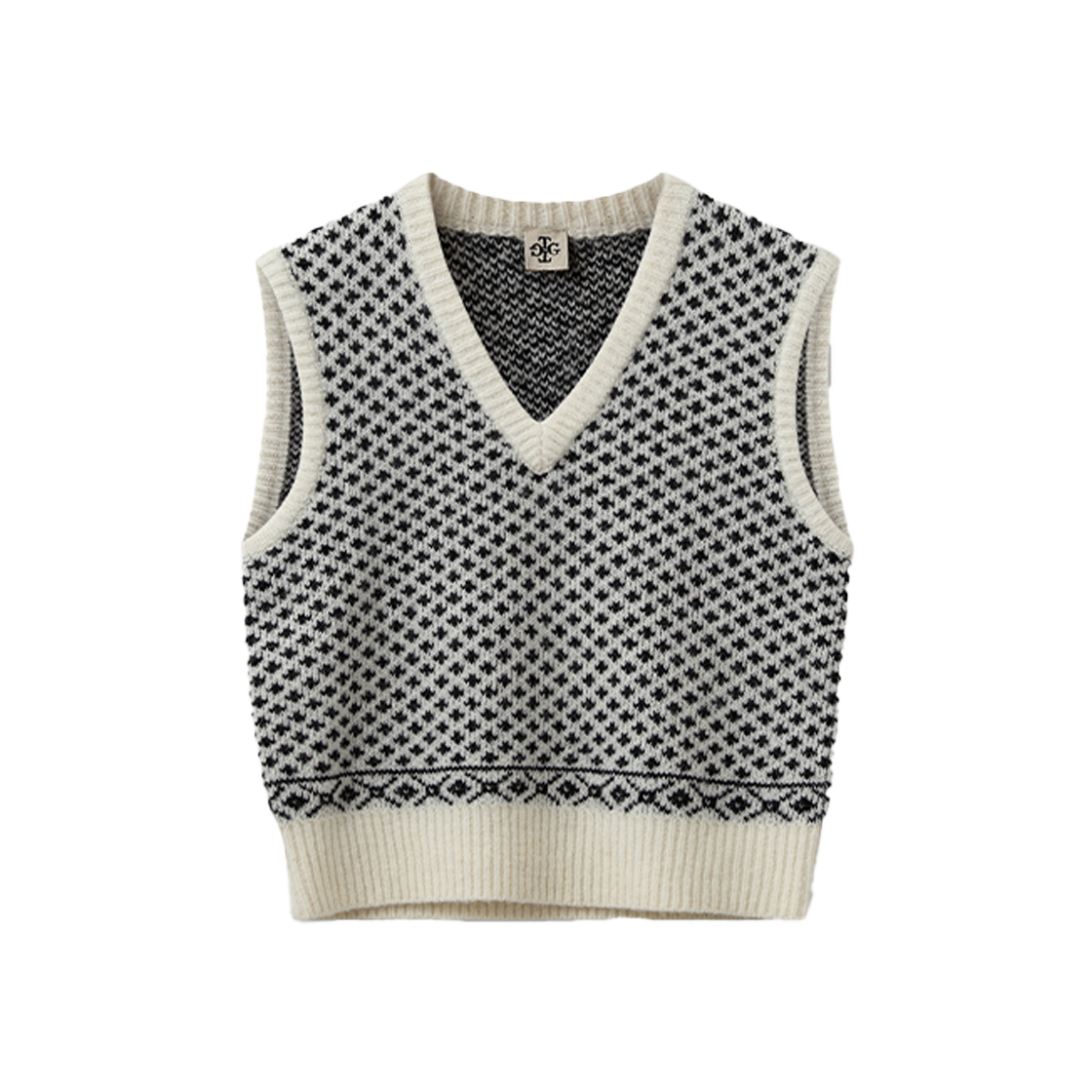 KW4DKNVTG19ML The Garment Women Verbier Knit Vest Argyle Knit Artwork - 24FW