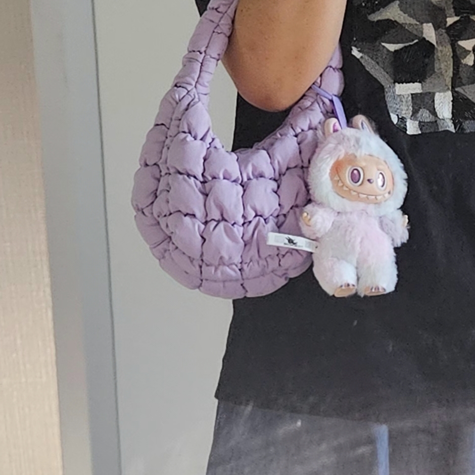 Pop Mart Labubu The Monsters Highlight Series Luck Keyring (Opened Case), COS Quilted Micro Bag Purple 착용 스타일 - 7