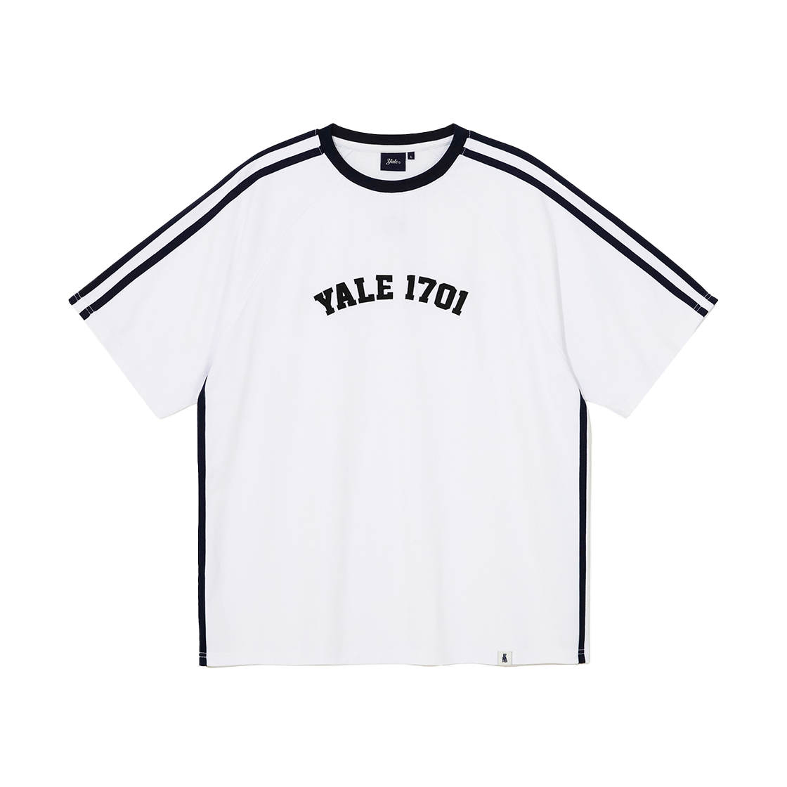 예일 아플리케 테이핑 래글런 반팔티셔츠 화이트(Yale Applique Taping Raglan Short Sleeve White) - 1