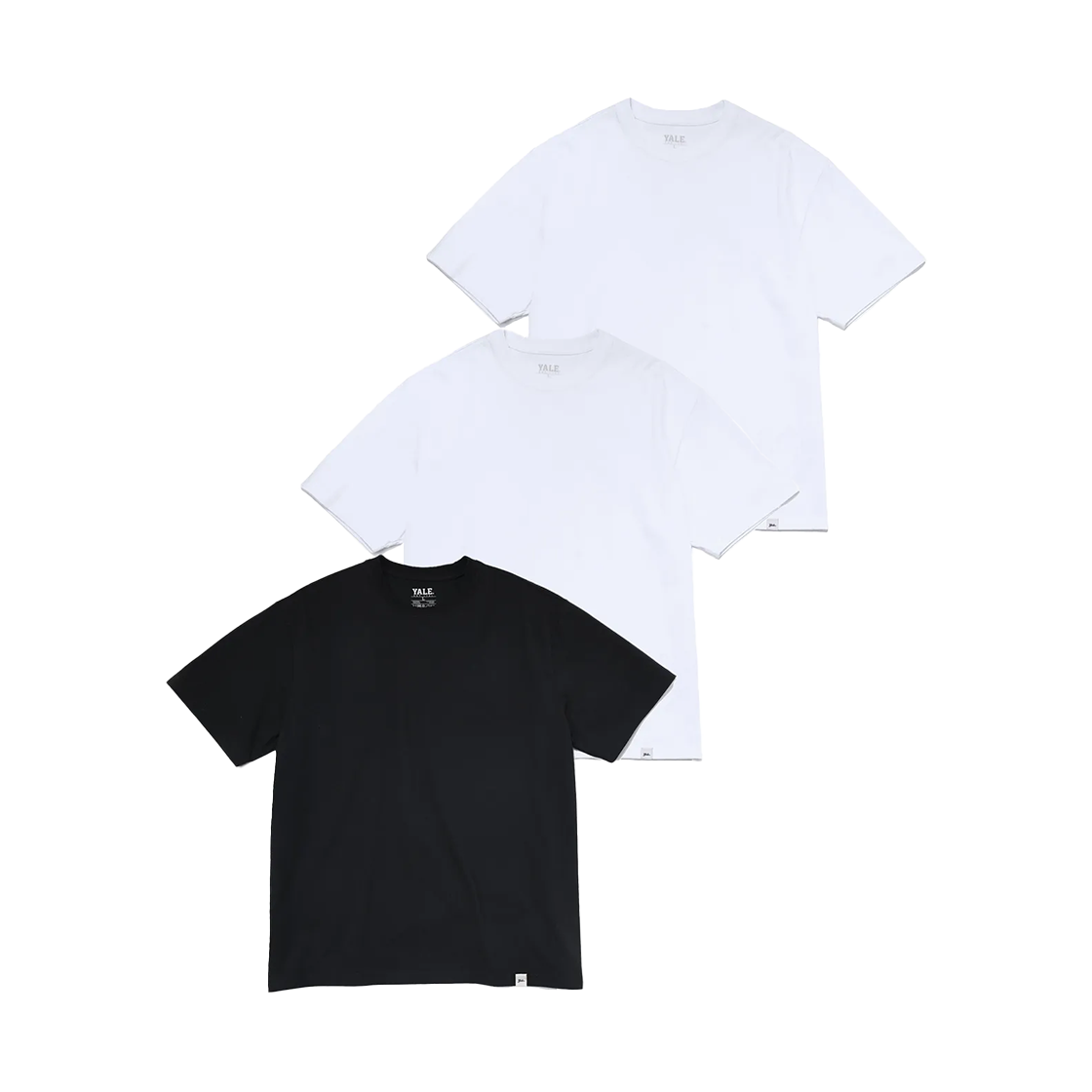 예일 [3PACK] 쿨 코튼 베이직 티 화이트/블랙(Yale [3PACK] Cool Cotton Basic Tee White/Black) - 1