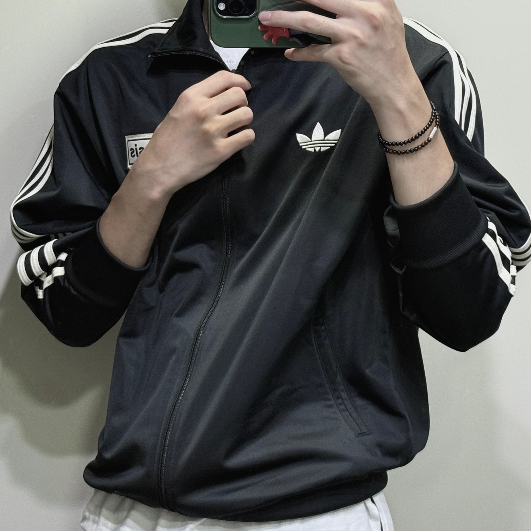 Adidas x Oasis Tour Firebird Track Top Black - US Sizing 착용 스타일 - 1