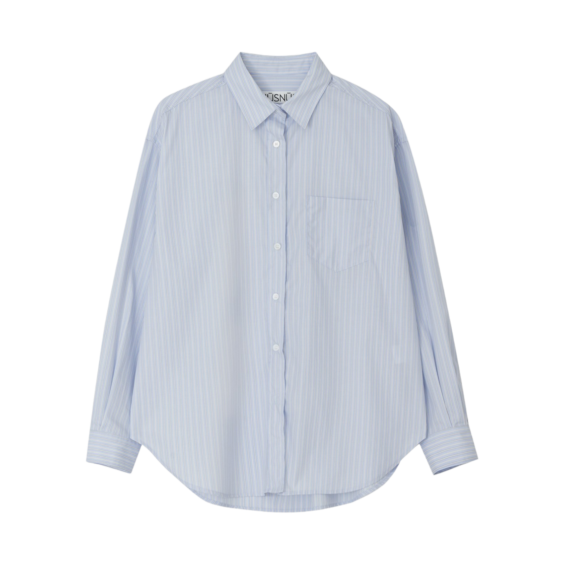 (W) 누스누스 핀스트라이프 셔츠 블루((W) Nusnus Classic Pinstripe Shirt Blue)