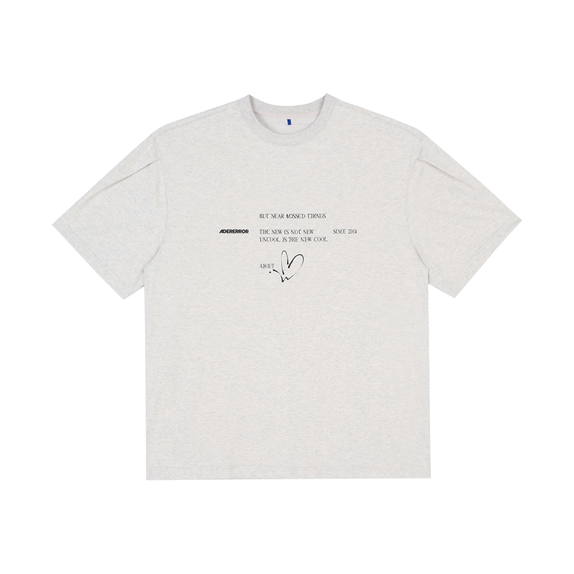 아더에러 트윙클 하트 로고 티셔츠 오트밀(Ader Error Twinkle Heart Logo T-Shirt Oatmeal) - 1