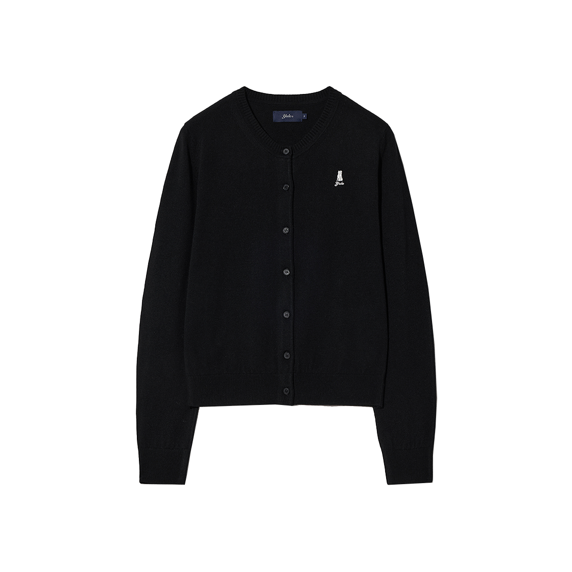 예일 우먼즈 컴포트 울 라운드 가디건_블랙
