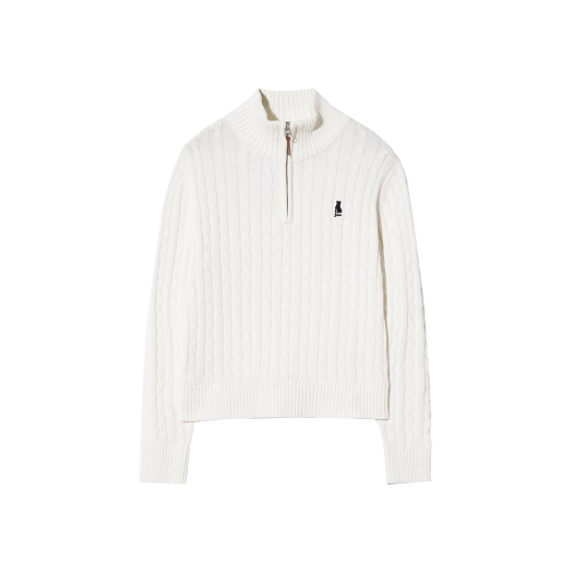 YEW1KC202AIV Yale Women's Cable Half Zip-Up Knit Ivory