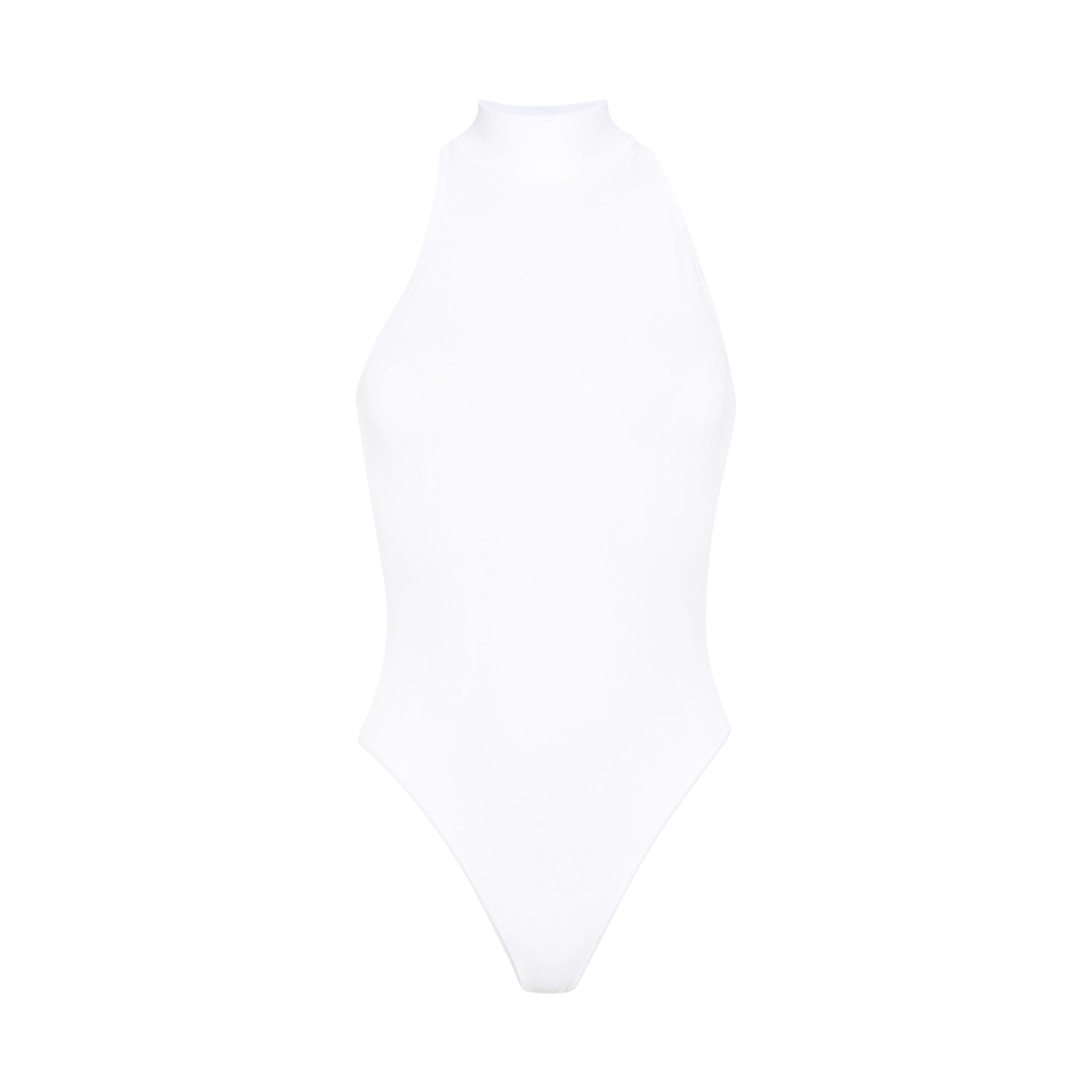 (W) 알라이아 터틀넥 바디수트 화이트((W) Alaia Turtleneck Bodysuit White)
