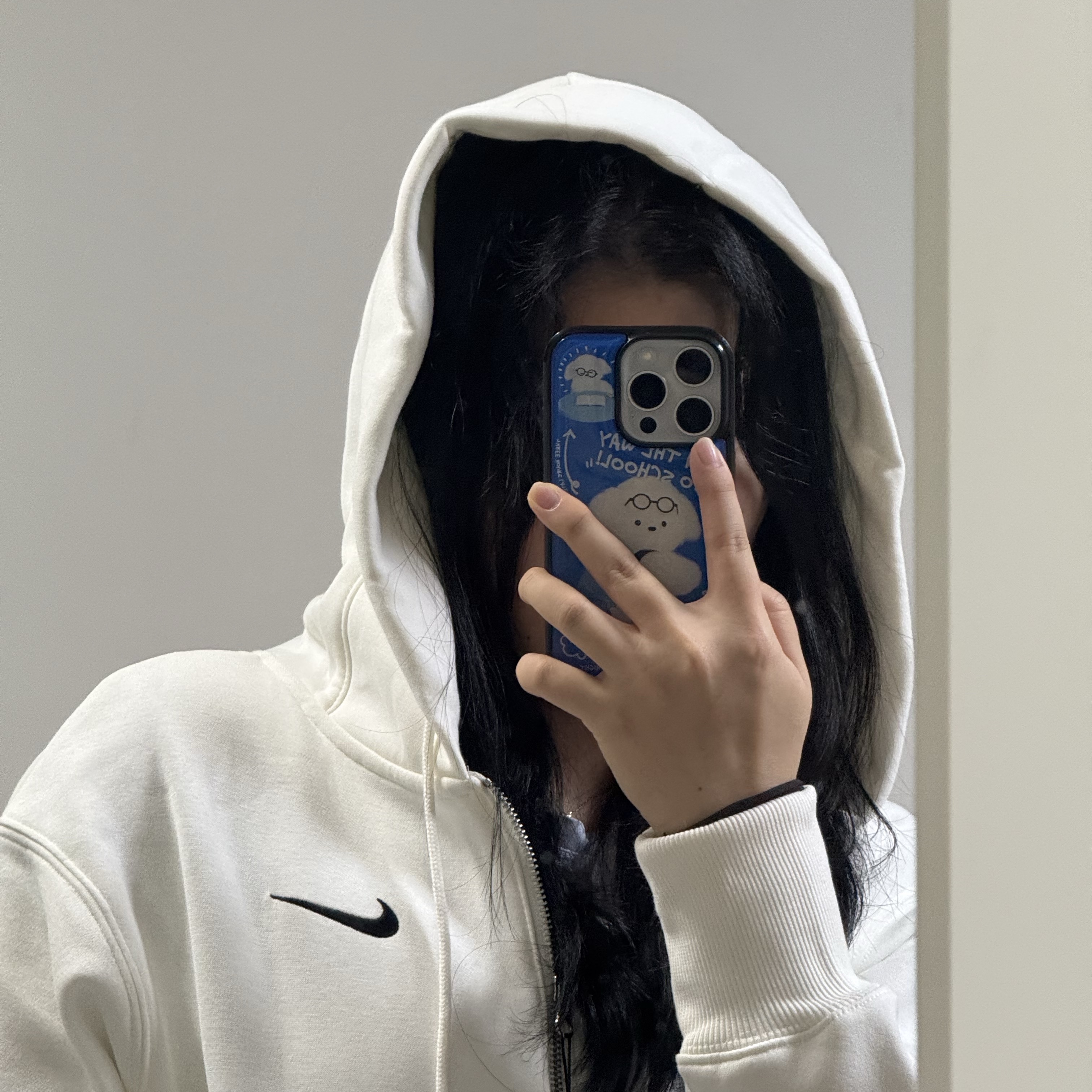 (W) Nike NSW Phoenix Fleece Oversized Full Zip Hoodie Sail - Asia 착용 스타일 - 2