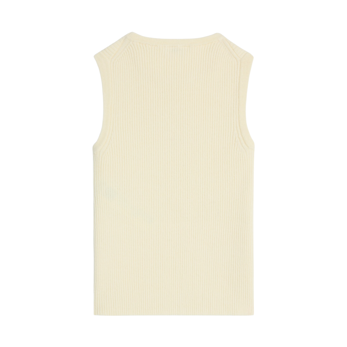 (W) 셀린느 슬리브리스 탑 스트라이프 울 오프 화이트((W) Celine Sleeveless Top in Striped Wool Off White) - 2