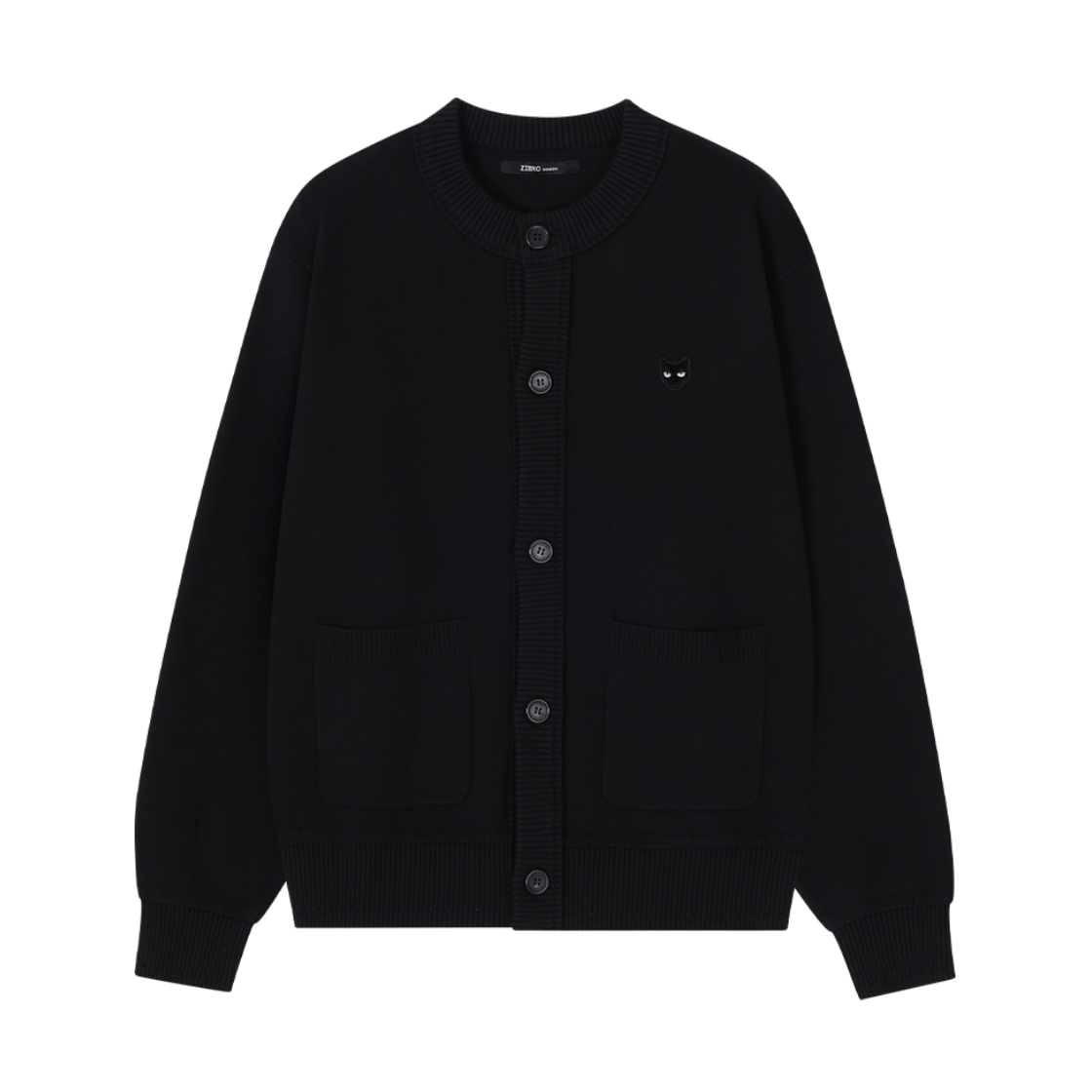 송지오 지제로 캐시미어 블렌드 라운드넥 가디건 블랙(SONGZIO ZZERO Cashmere Blend Round Neck Cardigan Black)