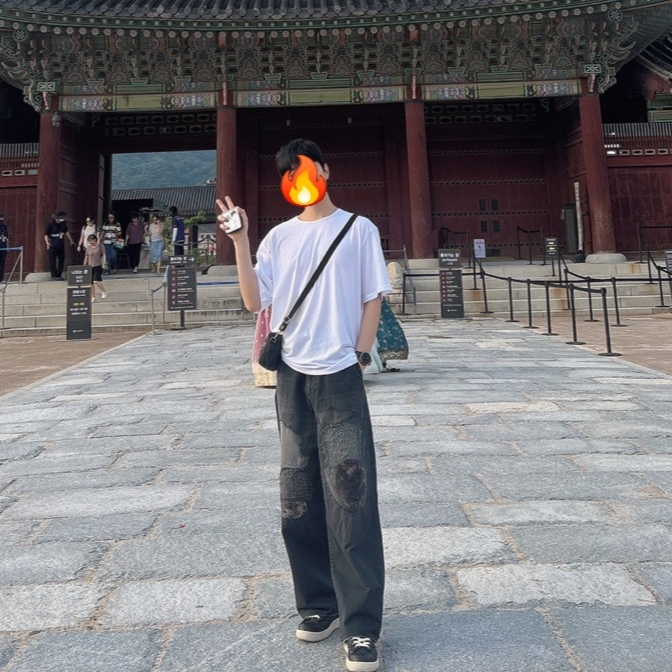Kapital Katsuragi Port Baggy Pants Black, Dior Safari Mini Messenger Bag Dior Oblique Jacquard Black 착용 스타일 - 1