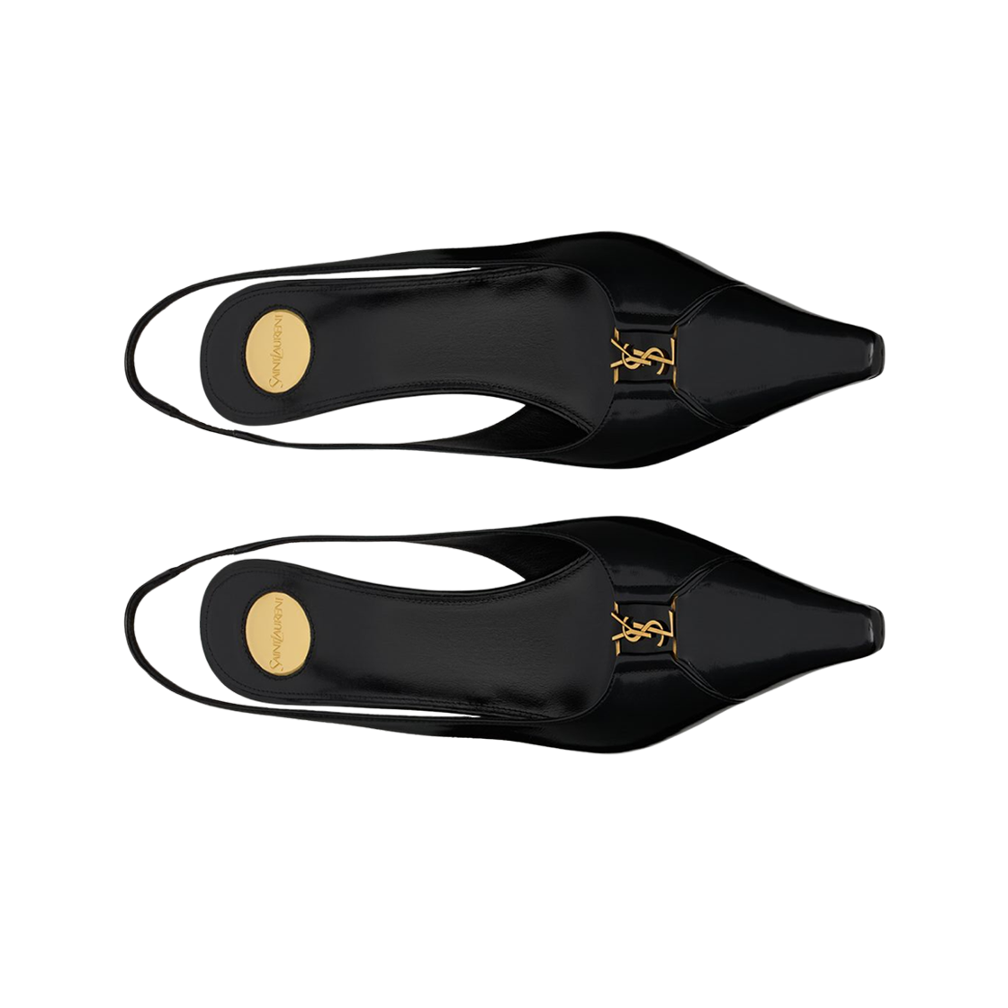 (W) 생로랑 스무스 레더 베이비론 브레테유 슬링백 펌프스 블랙((W) Saint Laurent Babylone Breteuil Slingback Pumps in Smooth Leather Black) - 2