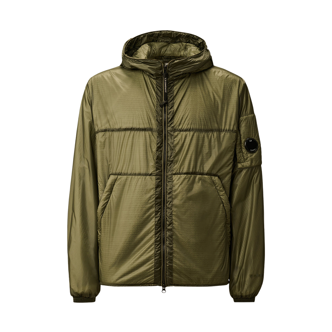 C.P. 컴퍼니 나다 쉘 후드 패디드 자켓 그린 바나나 - 25FW(C.P. Company Nada Shell Hooded Padded Jacket Green Banana - 25FW)