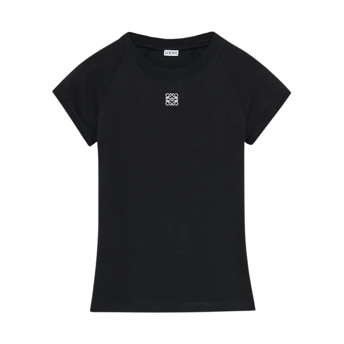(W) 로에베 코튼 스몰 핏 티셔츠 블랙((W) Loewe Cotton Small Fit T-Shirt Black)