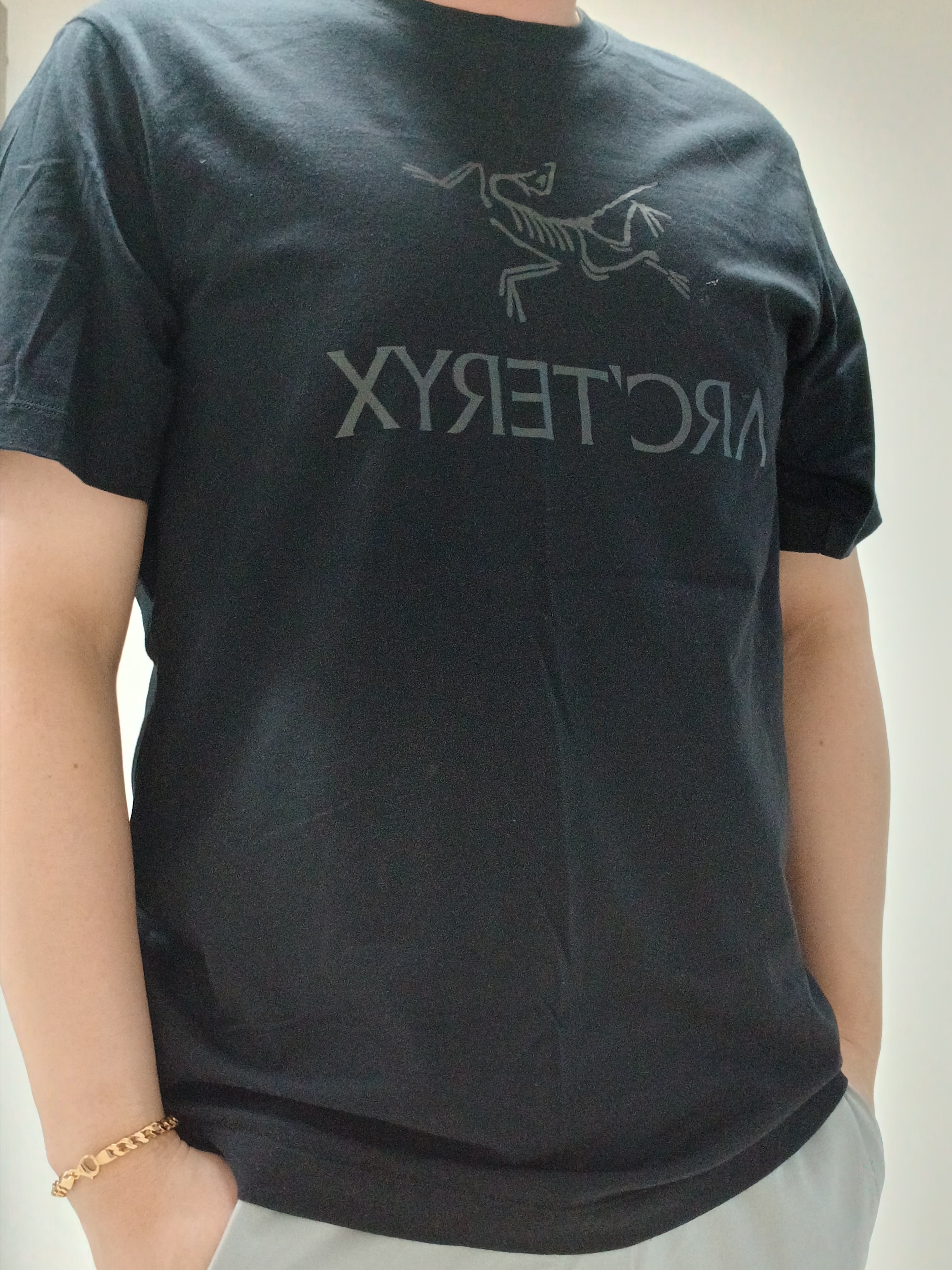 Arc'teryx Arc'word Logo SS T-Shirt Black, Arc'teryx Arc'word SS T-Shirt Black 착용 스타일 - 7