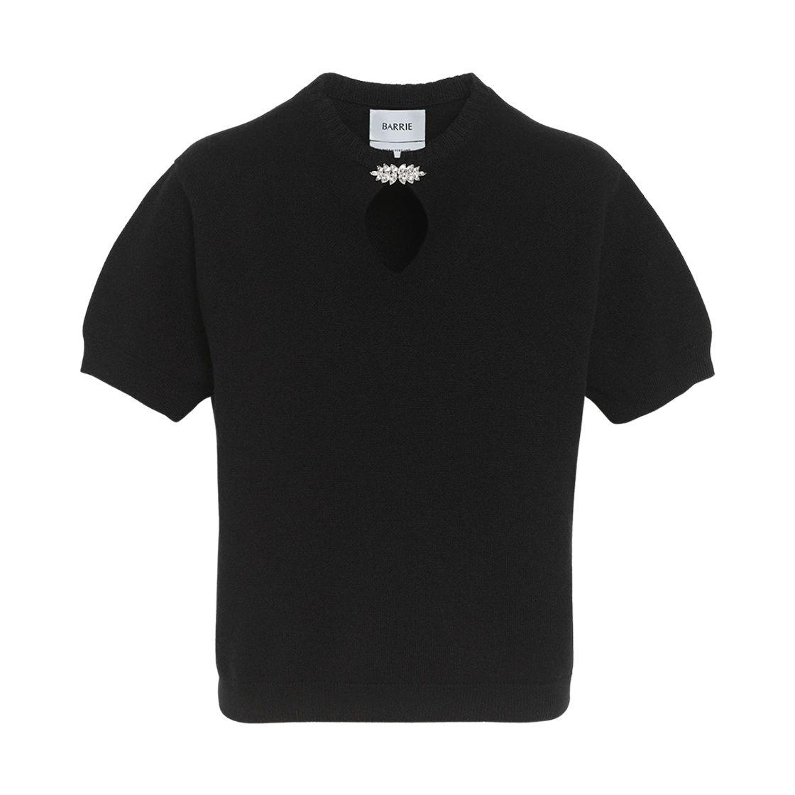 (W) 배리 쥬얼리 디테일 캐시미어 니트 탑 블랙((W) Barrie Jewelry Detail Cashmere Knit Top Black)