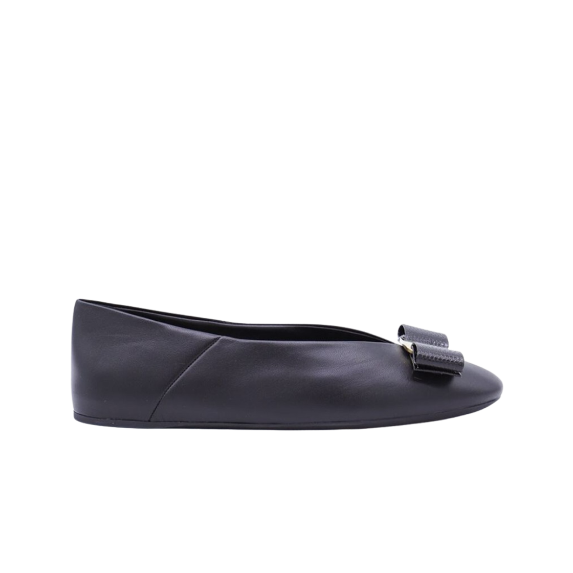 (W) 페라가모 보우 디테일 반나 플랫 블랙((W) Ferragamo Bow Detail Vanna Flats Black)