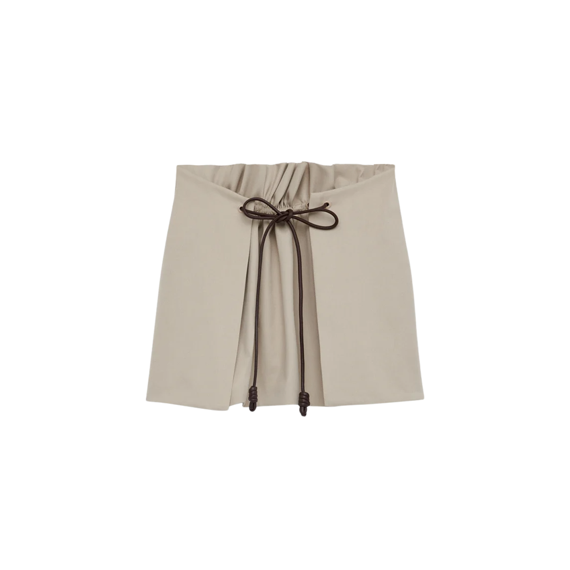 S359Y08X96-2200 (W) Loewe Cotton Silk Mini Skirt Light Beige