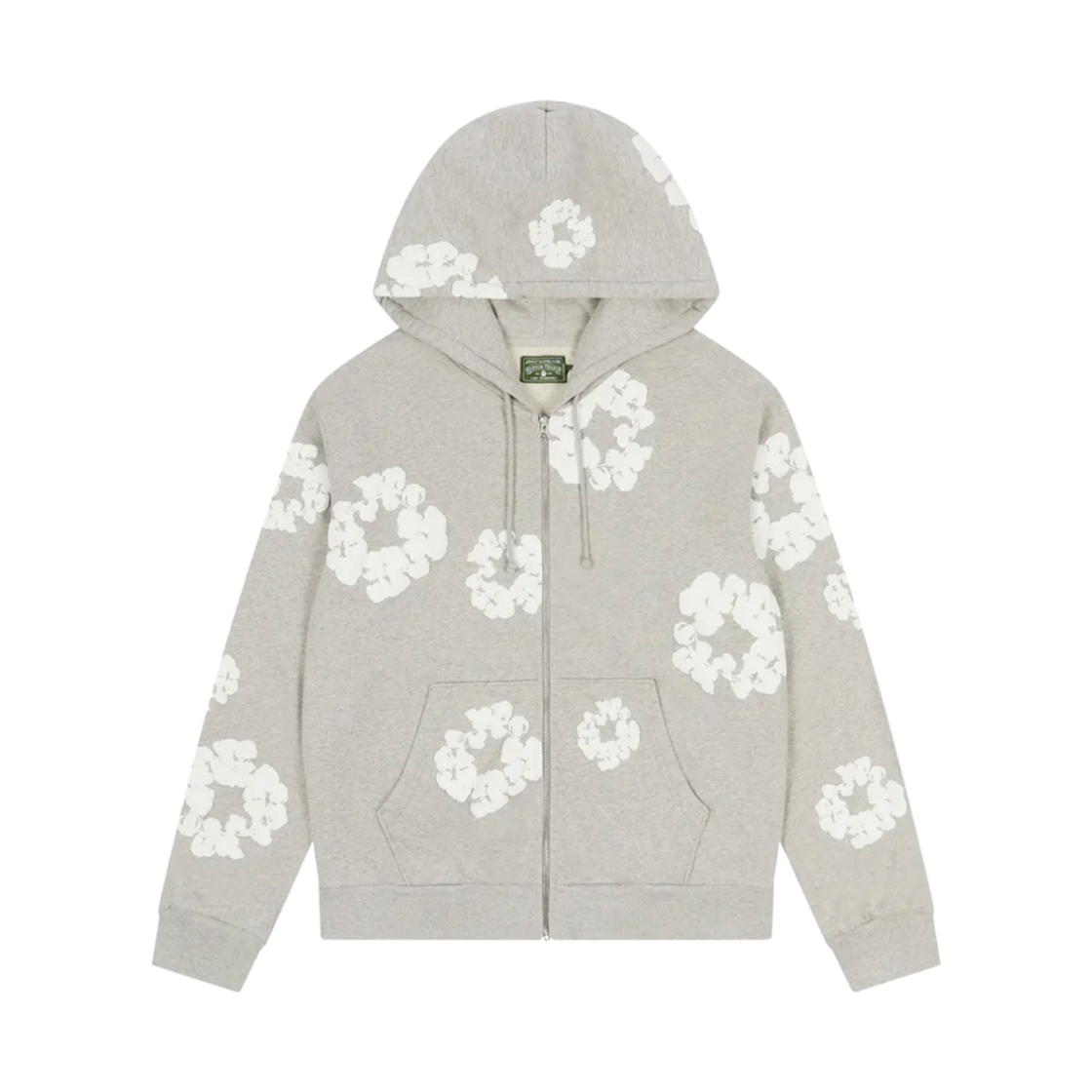 데님 티어스 코튼 리쓰 집 후드 그레이(Denim Tears Cotton Wreath Zip Hoodie Grey)