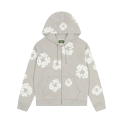 Denim Tears Cotton Wreath Zip Hoodie Grey