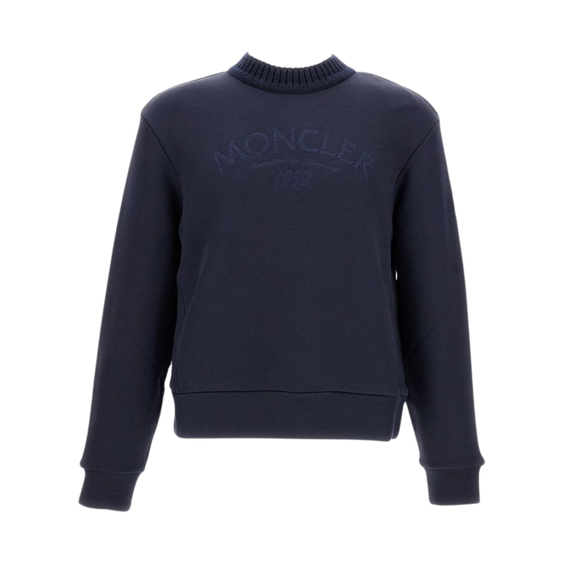 (W) 몽클레르 자수 로고 스웨트셔츠 네이비 블루 - 25FW((W) Moncler Embroidered Logo Sweatshirt Navy Blue - 25FW)