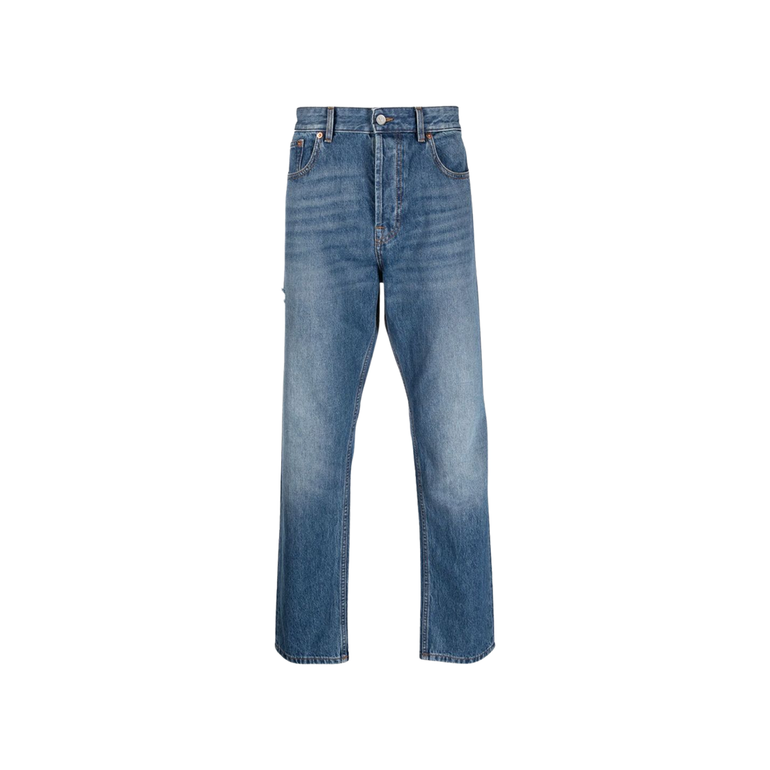 DE03D9EW558 Valentino Embossed Vlogo Pocket Denim Jeans Blue