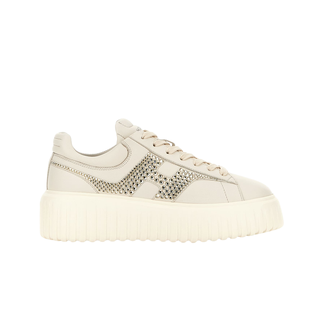 (W) 호간 H-스트라이프 스니커즈 아이보리 골드((W) Hogan H-Stripes Sneakers Ivory Gold)
