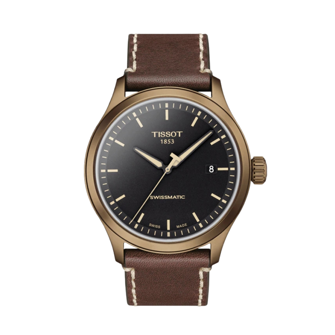 T1164073605100 Tissot Gent XL Swissmatic 43mm Leather Brown Black