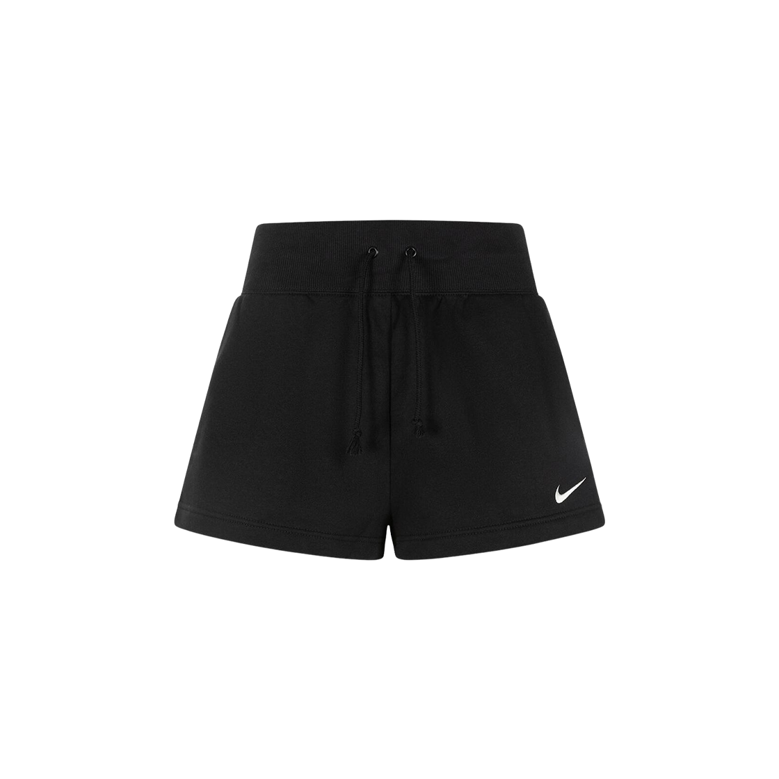 (W) 나이키 NSW 피닉스 플리스 하이 웨이스트 쇼츠 블랙 세일 - US/EU((W) Nike NSW Phoenix Fleece High Waisted Shorts Black Sail - US/EU) - 1