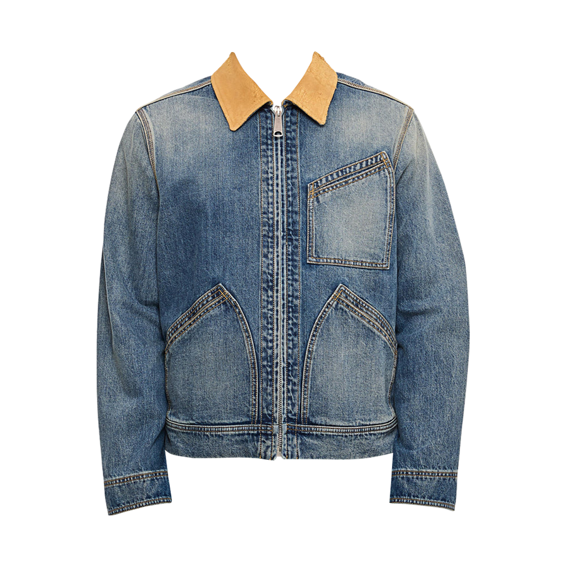 809777QTACM439 Alexander McQueen Denim Workwear Jacket Blue