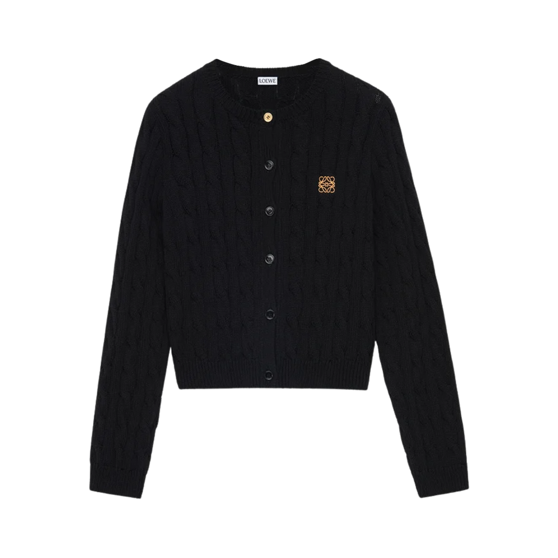 (W) 로에베 코튼 가디건 블랙((W) Loewe Cotton Cardigan Black)