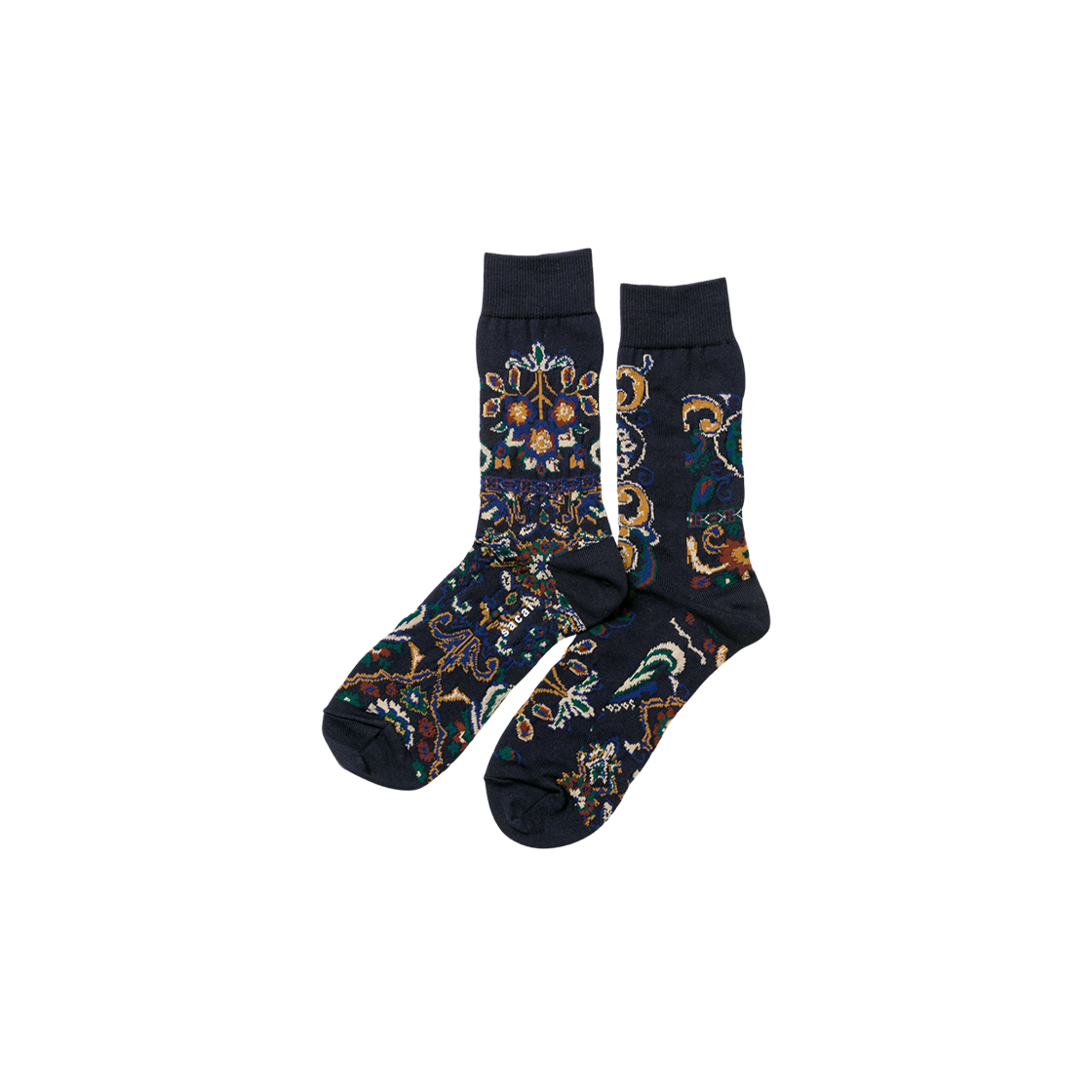 25-01046S-201 Sacai Floral Socks Navy