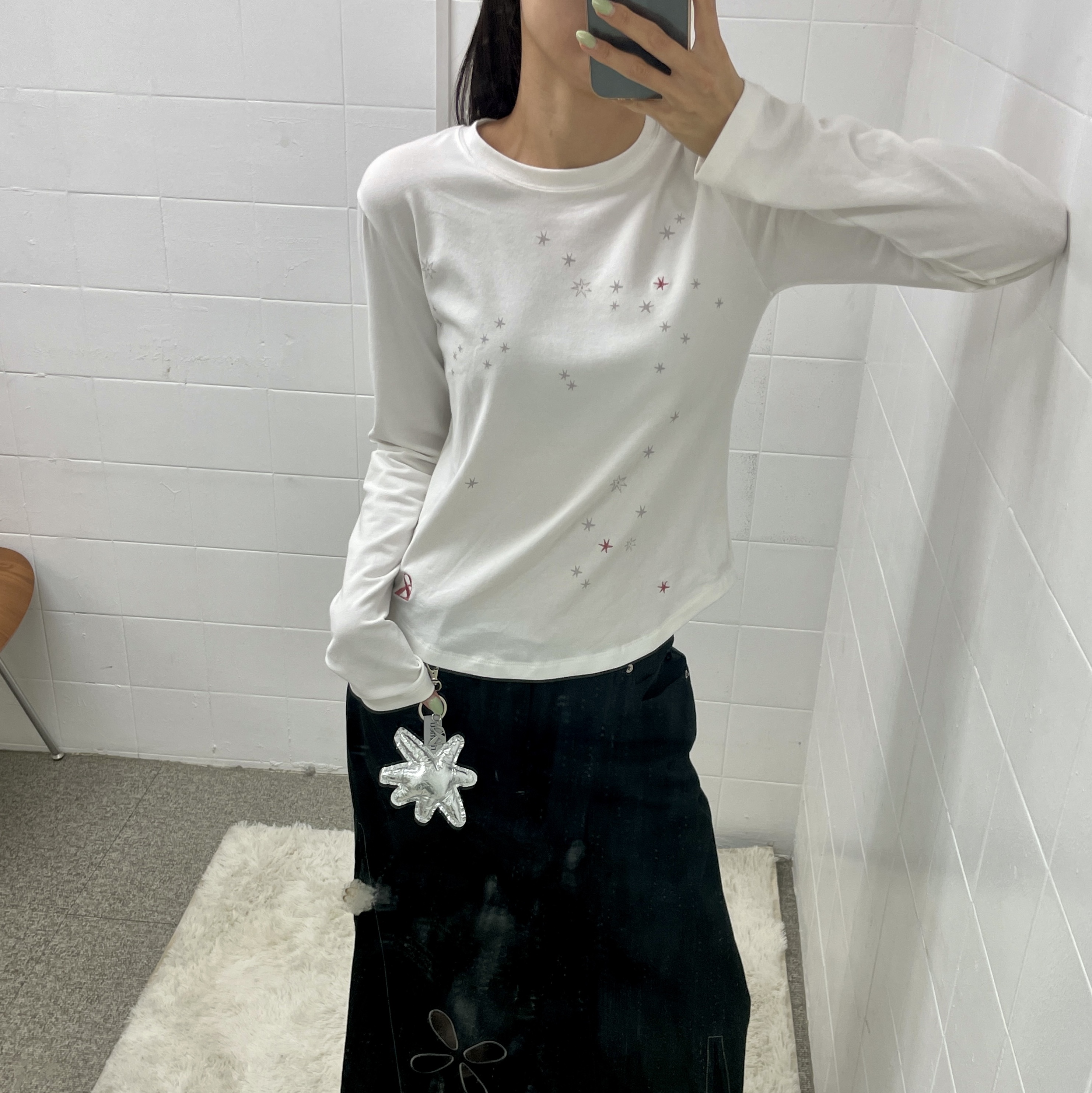 Riomeu Stellance Long Sleeve Ivory, Riomeu Signature Sparkle Keyring 착용 스타일 - 3